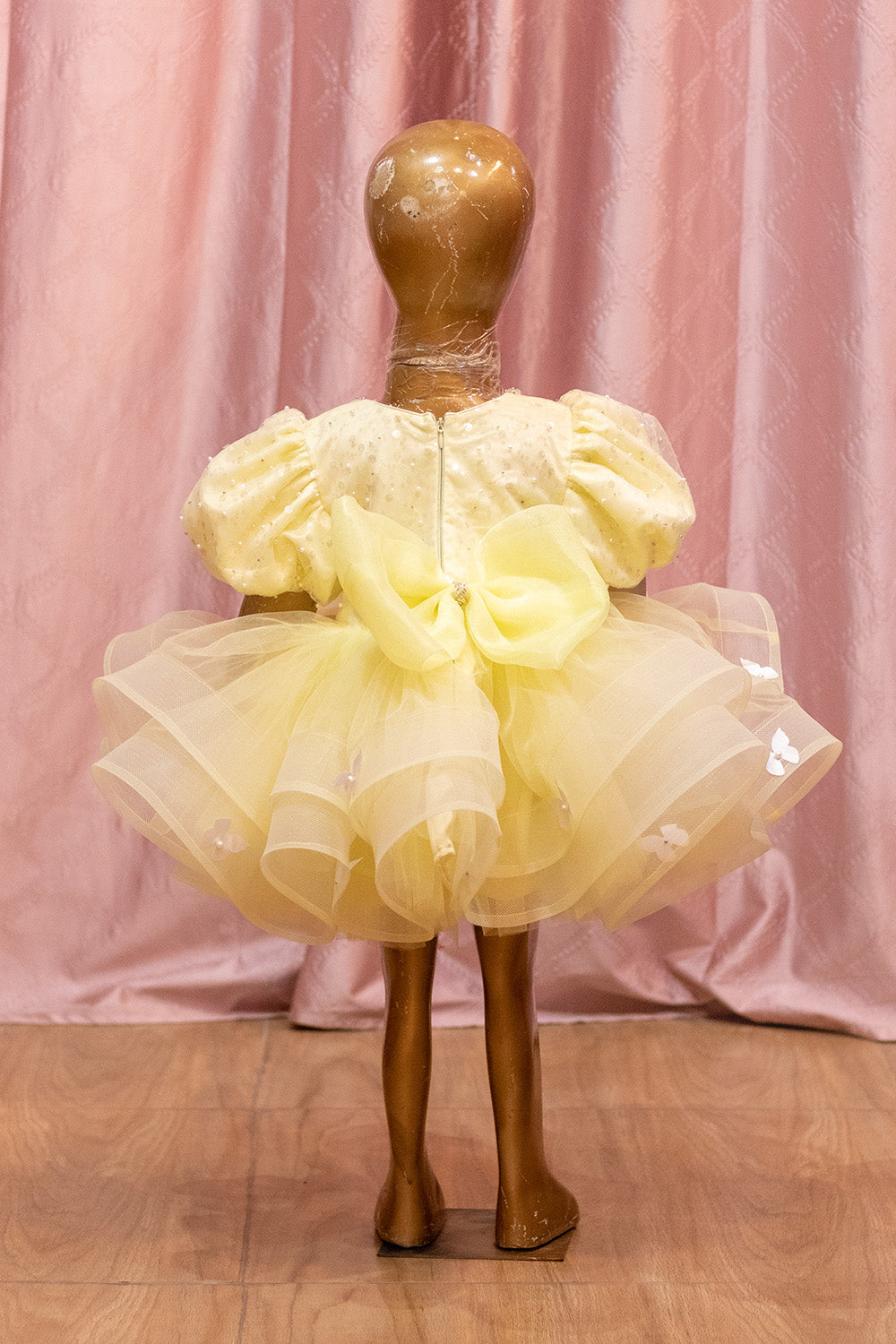 Yellow Layered Net Frock