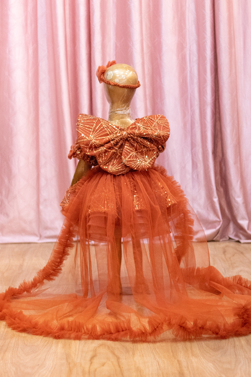 Rust Heavy Embroidery Dress