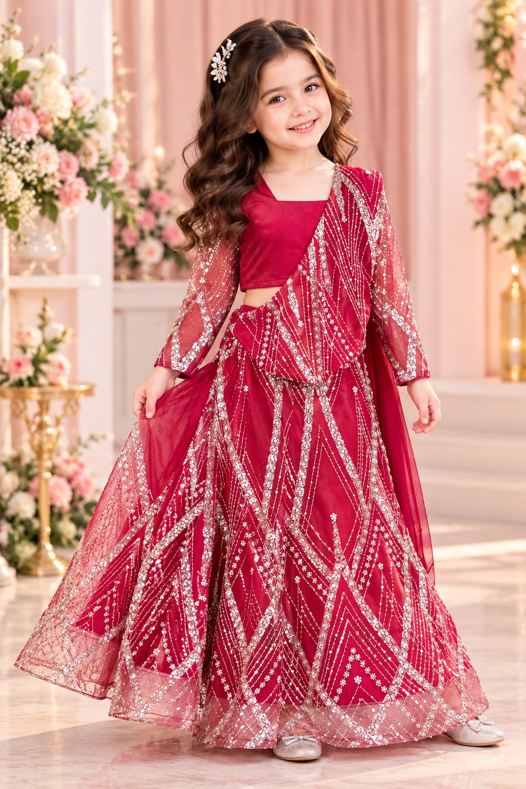 Maroon Heavy Embroidered Lehenga Choli