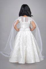 White Embroidered Indo Western Lehenga
